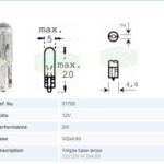 ΛΑΜΠΑ 12V 2W ΑΚΑΛΥΚΗ ΨΕΙΡΑ "W2x4,6d"