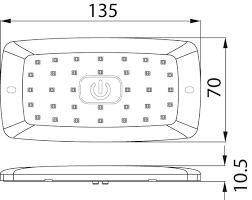 DASTERI ΠΛΑΦΟΝΙΕΡΑ 30LED 12V ΜΕ ΔΙΑΚΟΠΤΗ